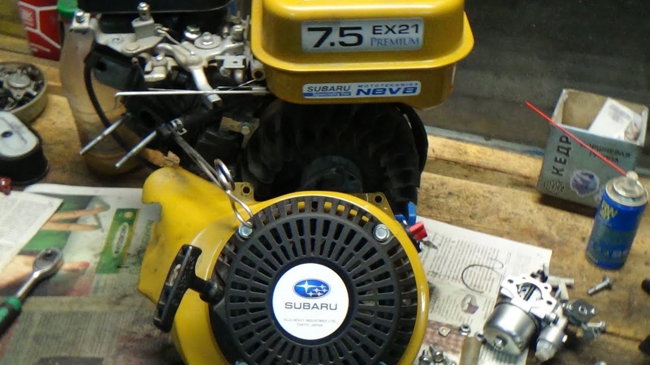 ремонт двигателя от мотоблока  subaru ex21