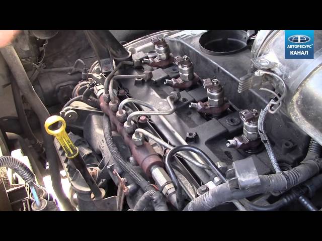 Как снять установить топливные форсунки Форд Транзит Ford Transit 2.2л TDCI 2007г видео