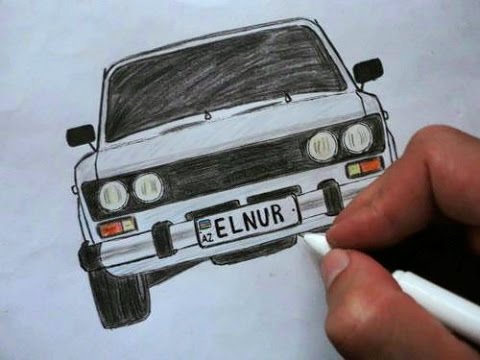 ❤️ Как нарисовать машину ВАЗ 2106 поэтапно❤️ (Ehedov Elnur)❤️ VAZ 2106-nece cekilir ❤️