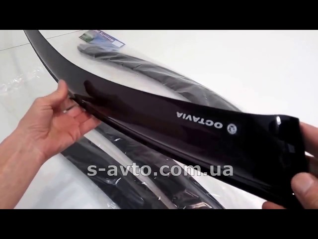 Ветровики на Skoda Octavia производства AV-Tuning на скотче