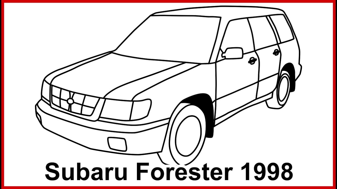 How to draw a car Subaru Forester 1998 - Как нарисовать машину Субару Форестер