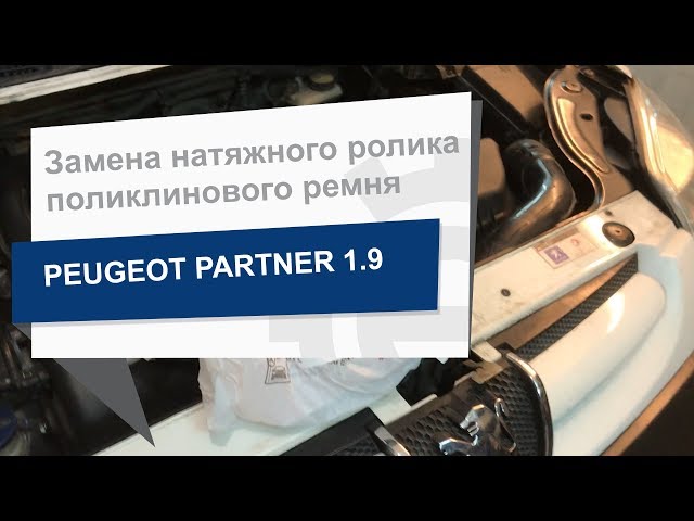 Замена натяжного ролика поликлинового ремня INA 532 0296 10 на Peugeot Partner